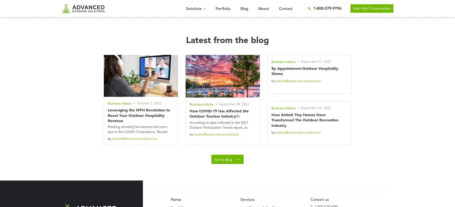 AOS home page blog section